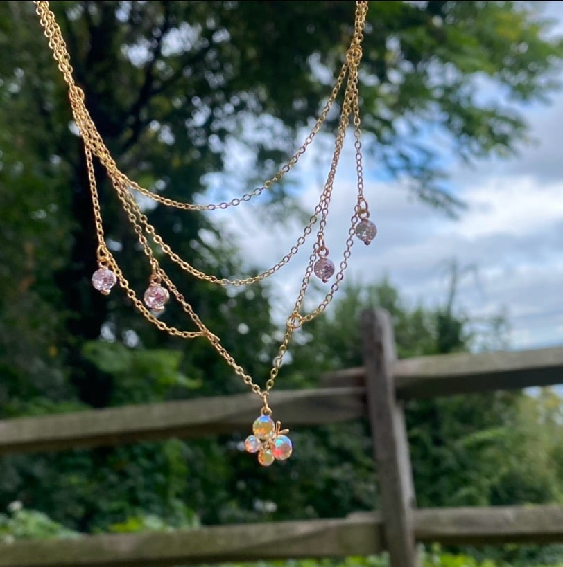 Image of Butterfly Prism Choker Necklace 🦋🌈✨