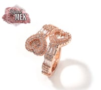 Image 3 of  Baguette Cut Heart CZ Diamond Ring