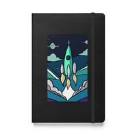 Image 2 of Retro Rocket to the Stars Hardcover bound notebook