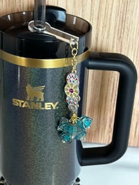 Image 2 of Western Glam Turquoise Tumbler Straw Bauble Charm