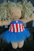 Image of 15" Doll Captain America Tutu and Corset Top Avengers Super Hero