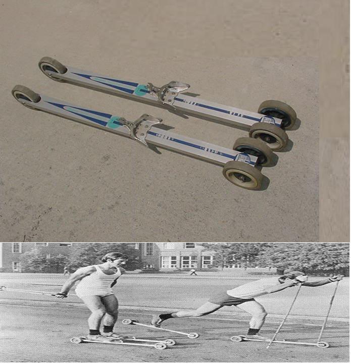 Image of Vintage 70's Bergans Norway Roller Skis - Cross Country Extreme