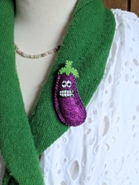 Image 1 of Worried Aubergine Brooch