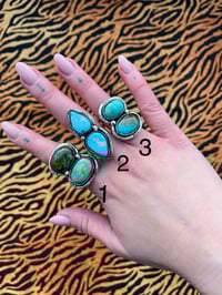 Image 5 of Sterlingsilber Ringe mit 2 Türkisen 