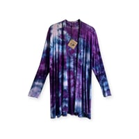 Image 1 of S Jersey Knit Cardigan in Purple Haze Ice Dye