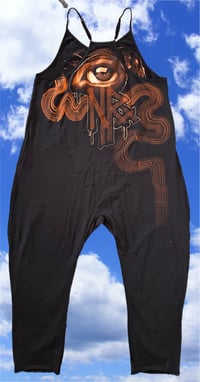 Image 2 of “THE DUAL” CUSTOM BLEACH PAINTED OVERSIZED ROMPER MEDIUM