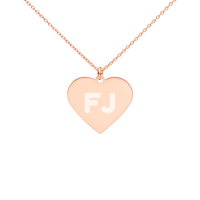 Frankie J "FJ" Engraved Silver Heart Necklace