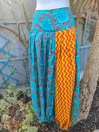 Image 6 of Milan Hareems/ Bloomer/ Balloon  trousers with matching head scarf -turquoise and mustard upto 14 uk