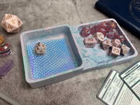 Image 1 of Pink and Blue Dragon Scale Dice Tray with Sections