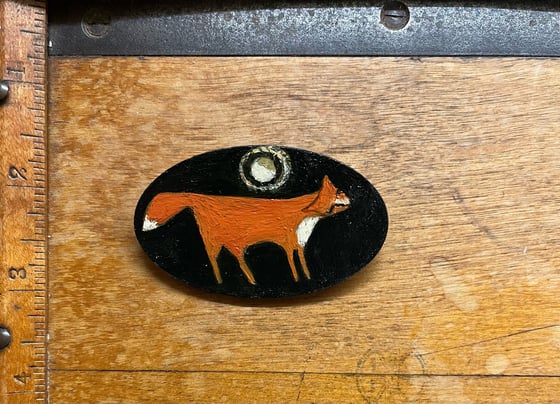 Image of Fox and moon brooch 