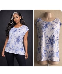 Image 2 of New Large Rose & Olive top #776*8