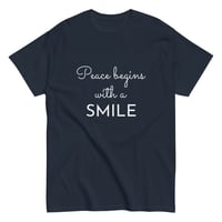 Image 5 of Unisex classic tee, Peace Begins With A Smile Tee