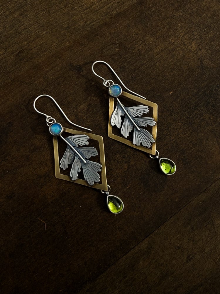 Image of Spring Unfurling Maidenhair Fern Earrings