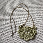 Image of Sunflower - Gold Floral Vintage Lace Necklace