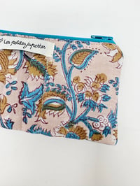 Image 2 of Pochette de transport LA SOLAIRE matelassé indien beige et bleu