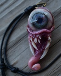 Image 6 of Twisted tongue pendant, OOAK Blue Green Glow