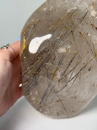 Image 3 of XL BLACK TOURMALINE IN QUARTZ FREEFORM -MADAGASCAR-