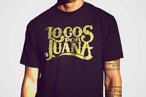 Image of Locos por Juana BLK Vintage Tee Solar Gold Logo