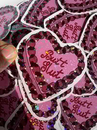 Image 1 of butt slut cake pink holographic sticker