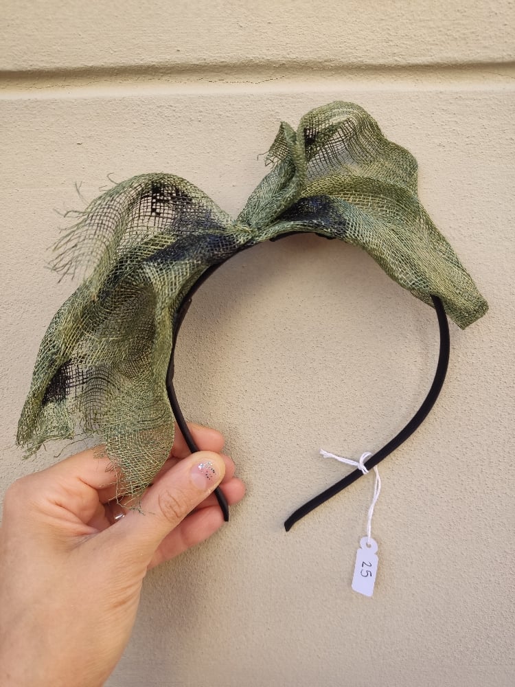 Image of Cerchietto fiocco verde/nero Halloween 