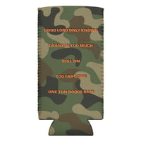 Image 4 of Corbin Pickard CP Camo Orange Slim 12 oz Can cooler