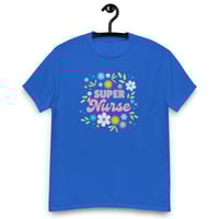 Image 7 of Unisex classic tee, Super Nurse Flower Power Tee