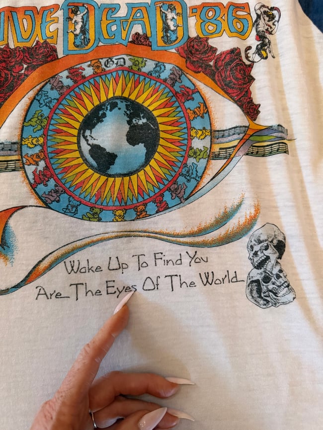vintage Grateful Dead and Bob Dylan tour t shirt concert raglan 70s 80s 90s