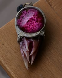 Image 11 of Magenta Bloom Snaggletooth Pendant OOAK