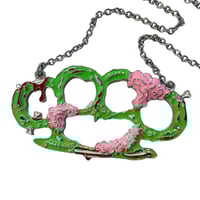 Image 2 of zombie brass knuckle necklace 