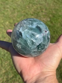 Image 6 of Green Fluorite Sphere With Rainbows #2179