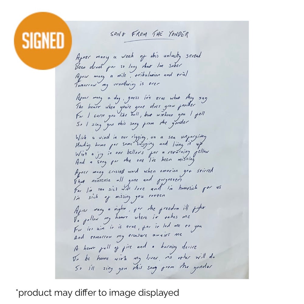 Image of Handwritten Lyrics by Dan