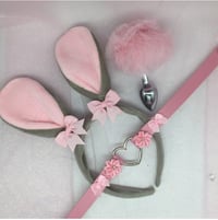 Gray/Pink Bunny PetPlay Set