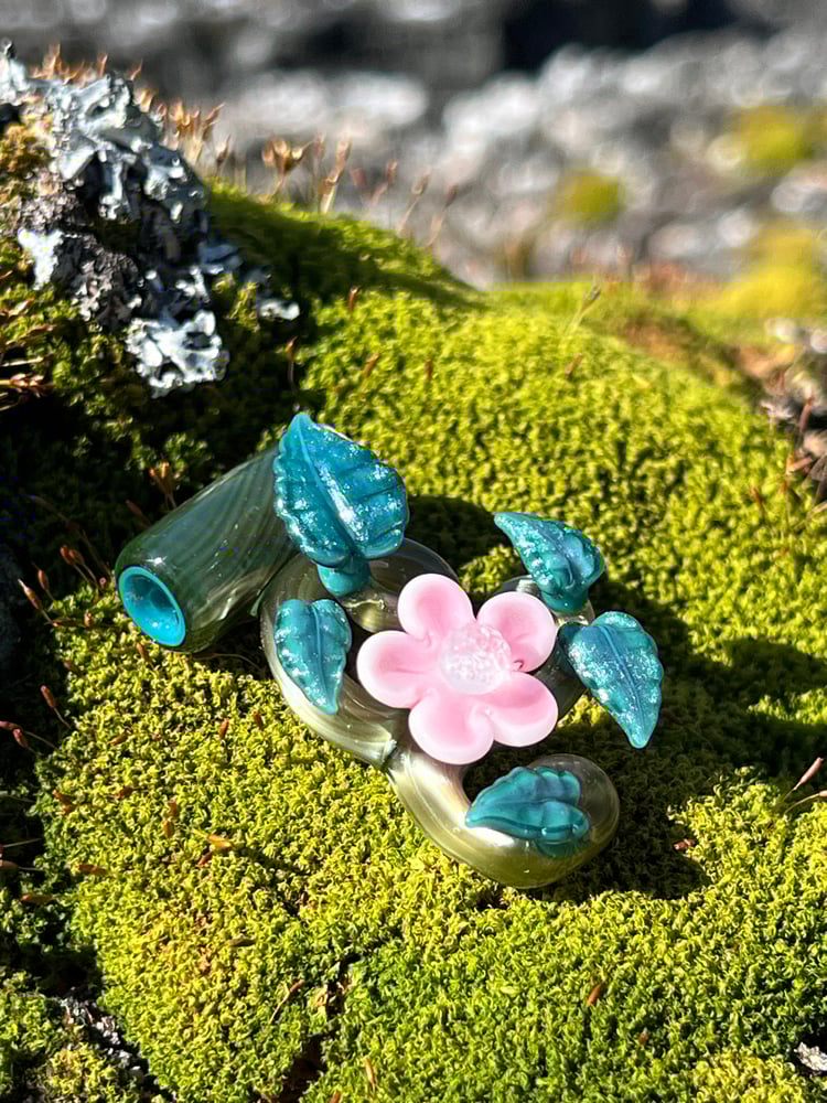 Image of Pink & Blue Spring Flower Vine Pendant