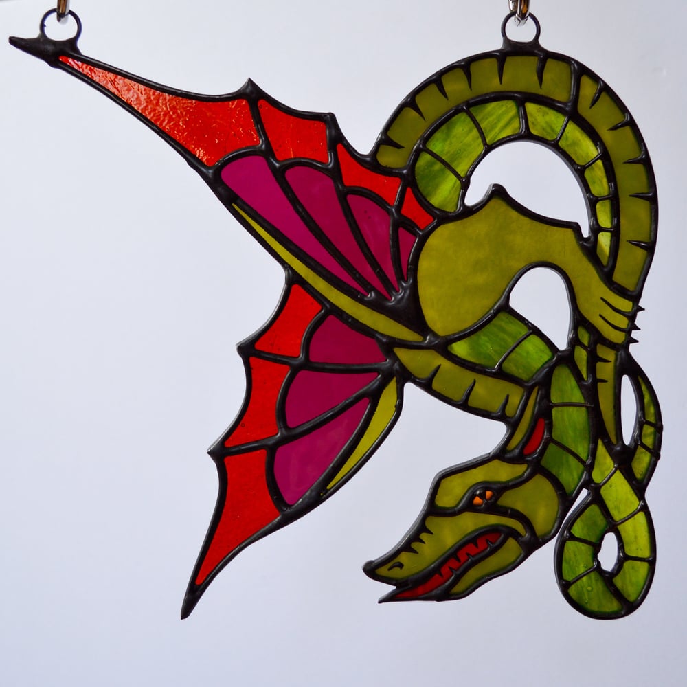 Image of Medieval Dragon Window Corner 