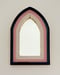 Image of Arch Point Mirror Navy Blue/Coral Pink/White 20cm x 13cm