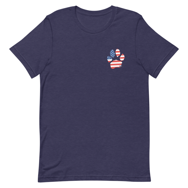 USA Flag Inked Paw Print T-Shirt