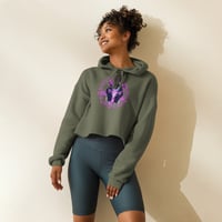 Image 4 of Goth Baphomet Goat Purple Kawaii Crop Hoodie