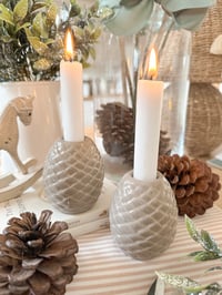 Image 1 of SALE! Natural Pinecone Candle Holders ( Set or Singles )