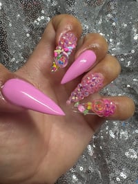 Image 3 of Pink Friday gel press on nails Amirra birthday sale