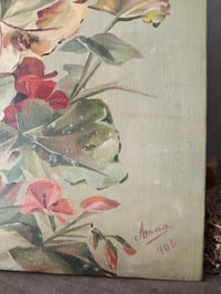 Image 4 of Peinture à l'huile, géranium en fleur 