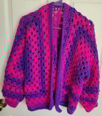 Hot pink and purple cardigan, size 12 big kid