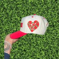 Image 3 of Red Cream Corduroy Classic Snapback