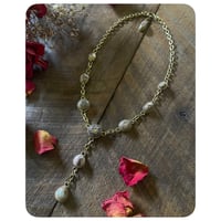 Image 2 of The Oracle Necklace - Solid Brass and Light Matrix Cantera Opals