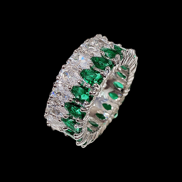 Image of TWO STONE EMERALD RING