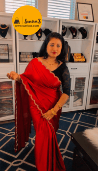 Image 2 of SS20241_Pure Satin Silk Saree with Unstitched Velvet Blouse