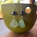 Image of Seafoam Seaglass Earrings with Sterling Silver Wire and Tahitian Pearls