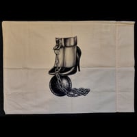 Image 1 of vintage ball & chain pillowcase - yellow pattern