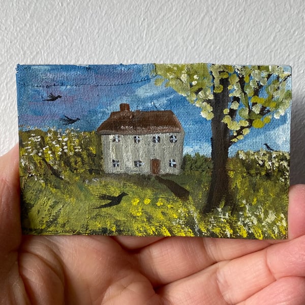 Image of and suddenly it was spring - tiny painting 