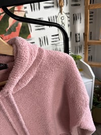 Image 2 of Fuzzy crop top with hood 