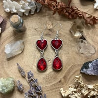 Dripping Glass Heart Earrings